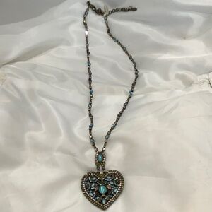 NWT Sorrelli RARE Crystal and stones Heart Pendant Necklace ✨